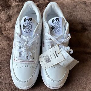 Bape C 85 NWT Reebok White Leather Sneakers